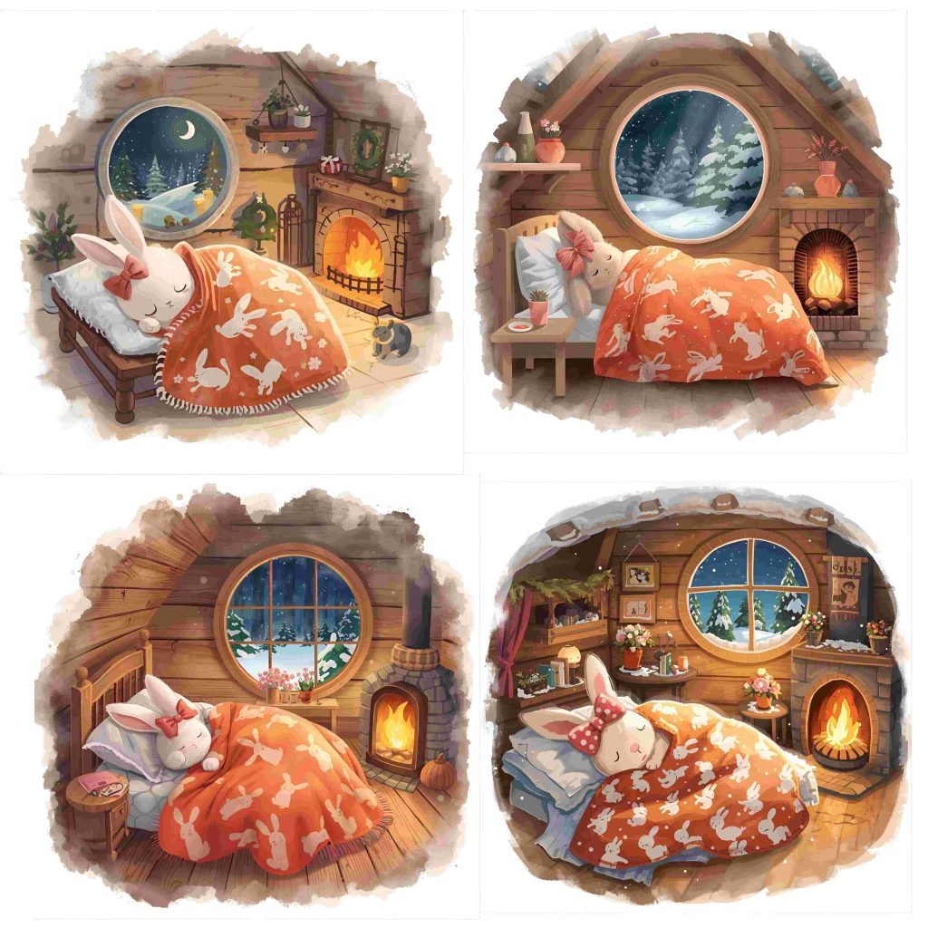 Teaser Cozy Winter Bunny Clipart