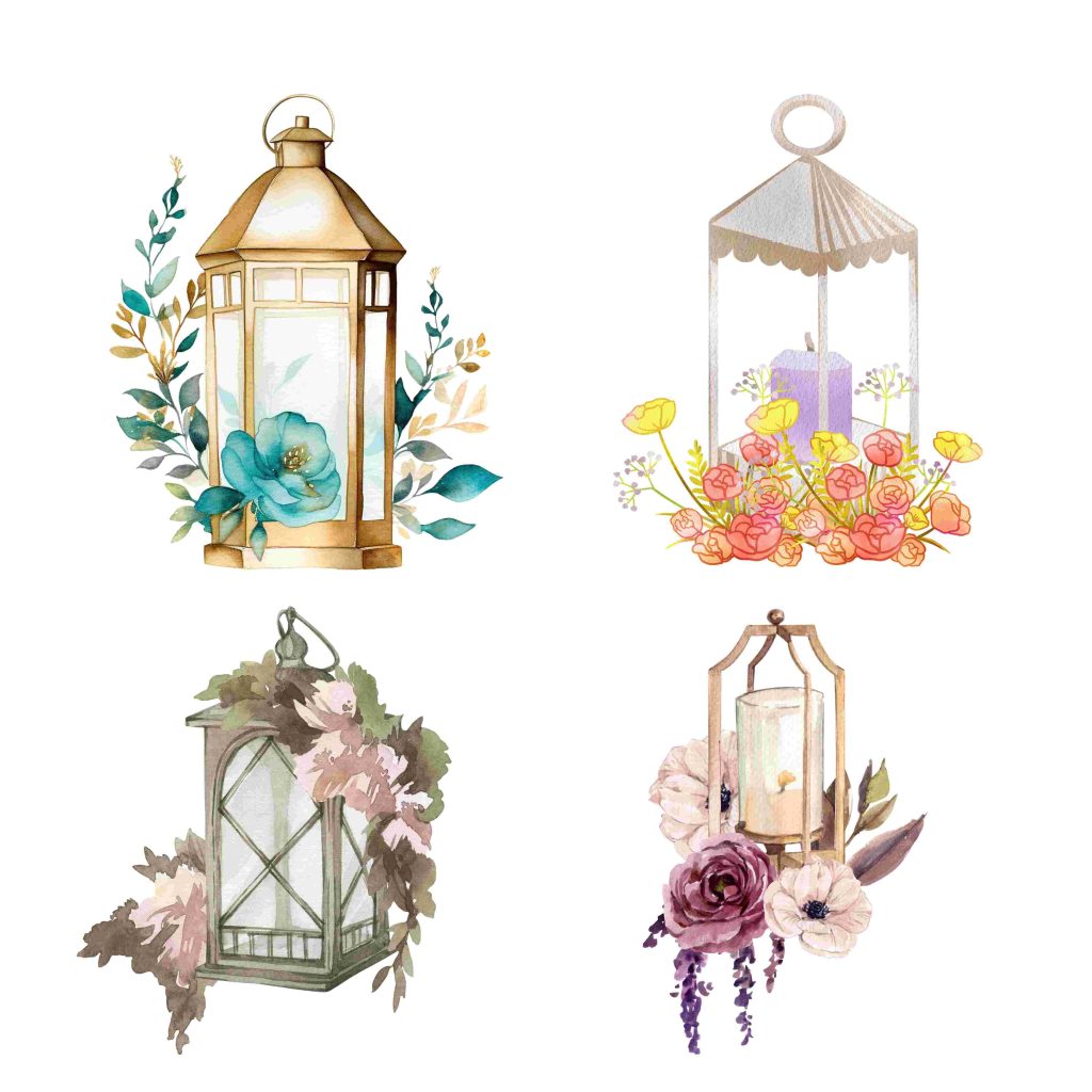 Teaser Floral Lantern Clipart