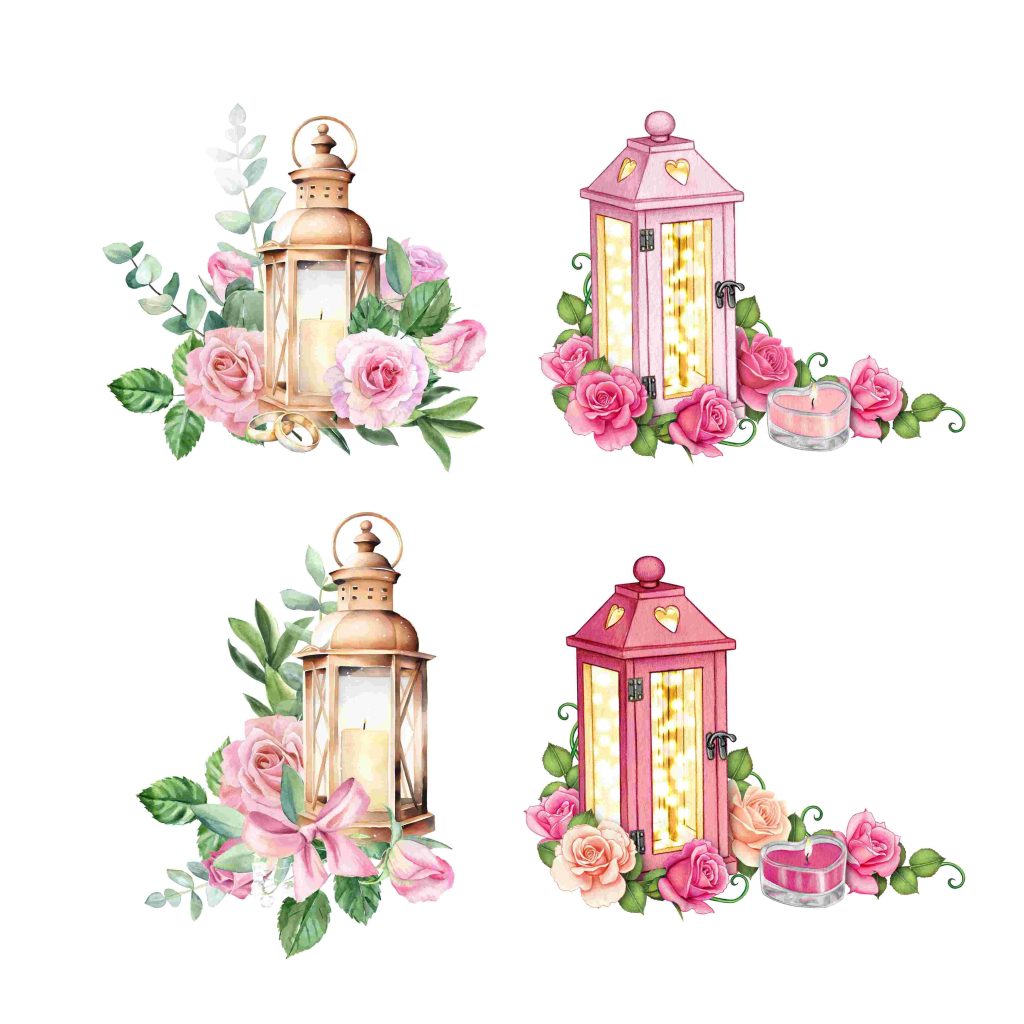 Teaser Floral Lantern Clipart (3)