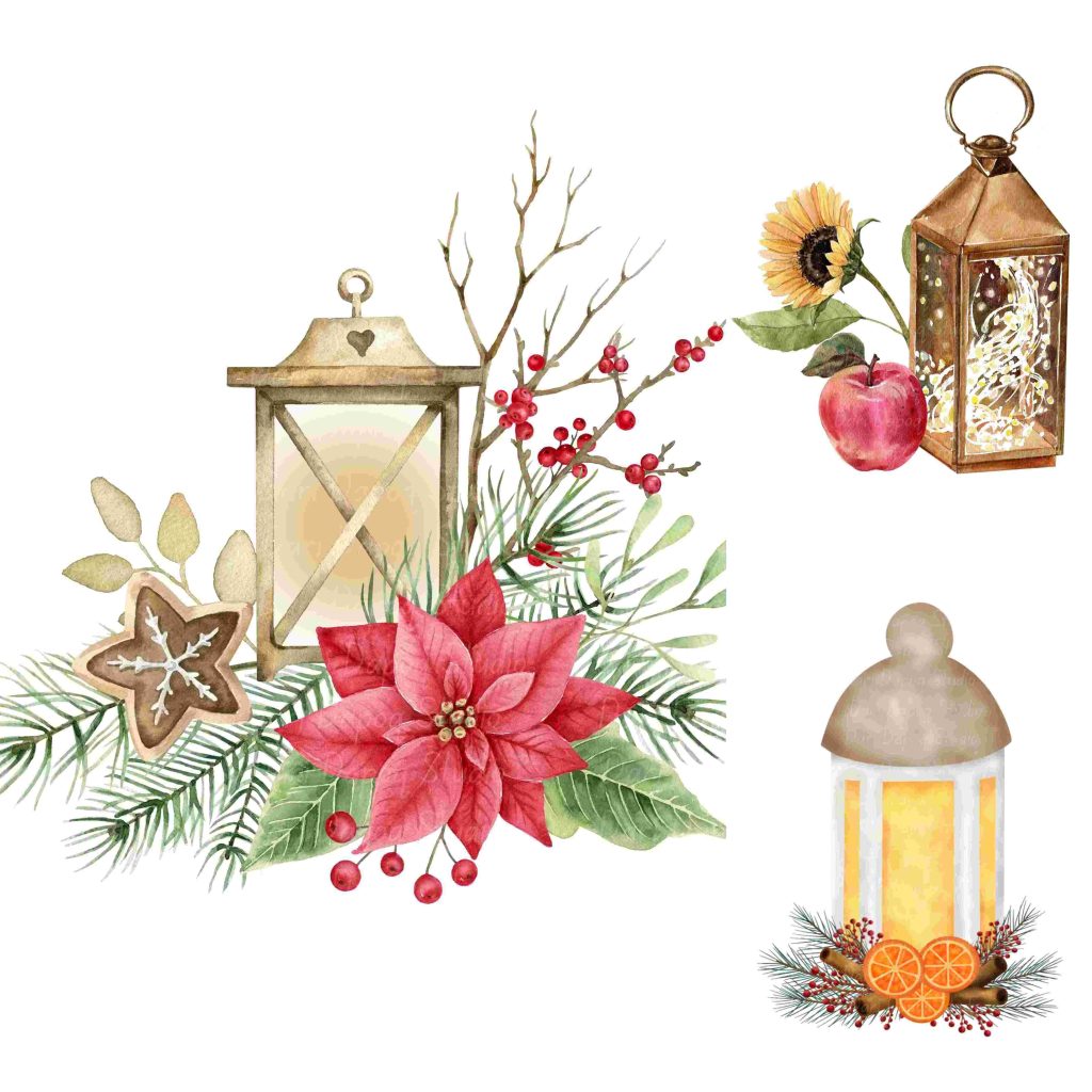 Teaser Floral Lantern Clipart (4)